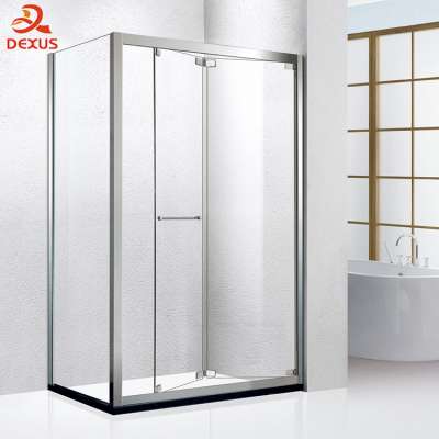 Dexus DI-9002 Prefab All Stainless Steel Sliding Bi-folding Door Glass Shower Screen With Frame