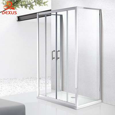 Dexus DA-1005 U Shape Aluminum Alloy Material Frame Four Fixed Double Sliding Glass Shower Box