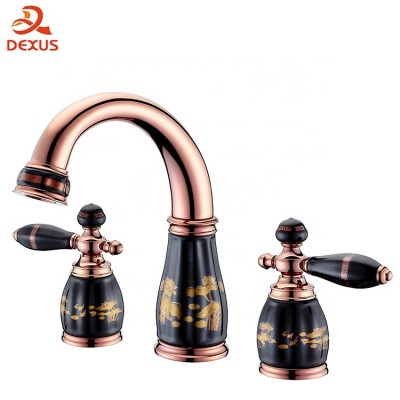 Dexus D-F024 Elegant Designs Black Faucet Bathroom Basin Brass Basin Bater Tap Faucet